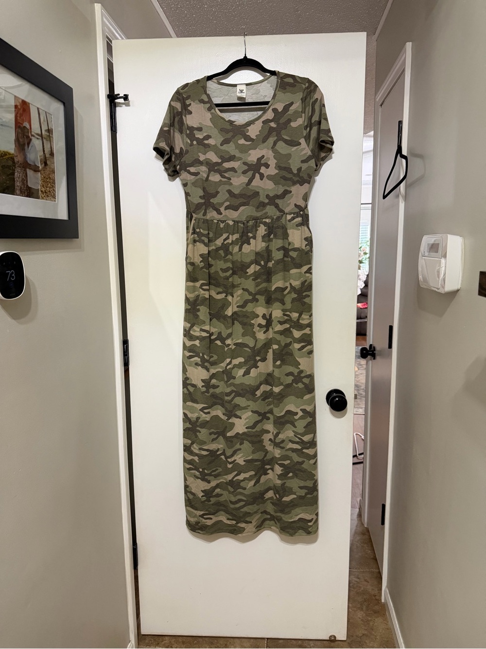 Camo Short-Sleeve Maxi Dress - Olive Camo